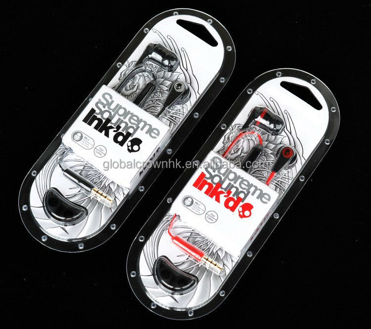 新しいボックス小売headphone+earphonesマイク付き頭蓋骨キャンディイヤホンヘッドフォンhi-fiink'd2mp3mp4ipod用問屋・仕入れ・卸・卸売り