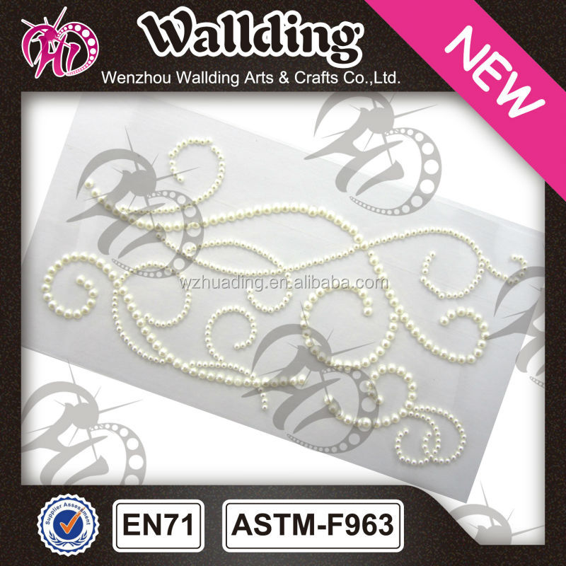 Self Adhesive Hair Jewelry Decoration Swirl Flower Pearl Sticker Buy