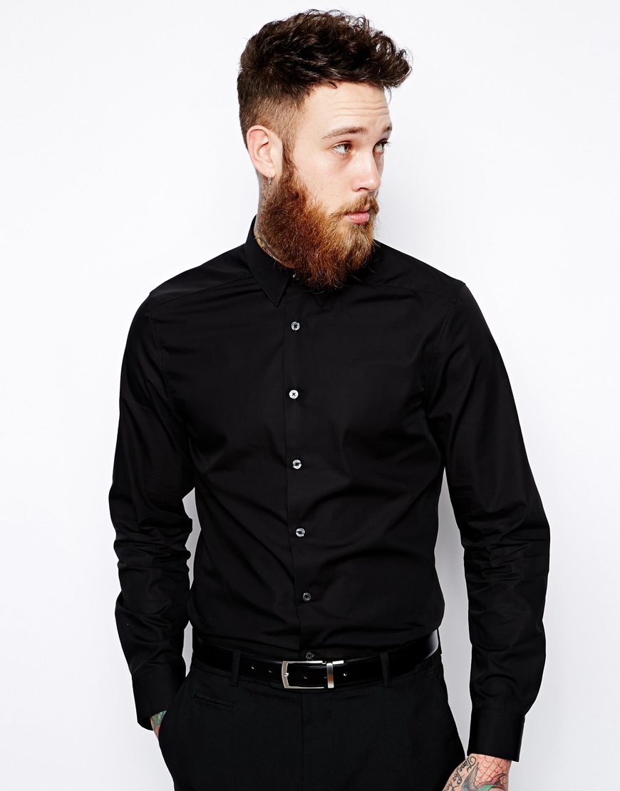 Black dress shirts for men