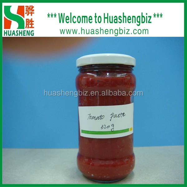 Fresh tomato paste in glass jar