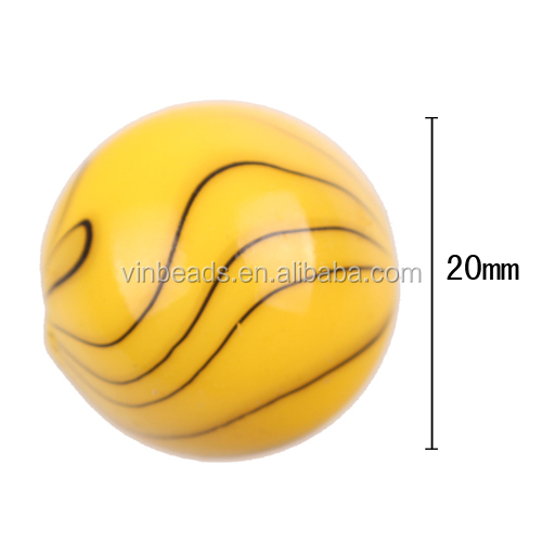 熱い販売の水波20mmガムボール印刷アクリルビーズ、 混合アクリルジュエリー子供用ビーズ分厚いネックレス問屋・仕入れ・卸・卸売り
