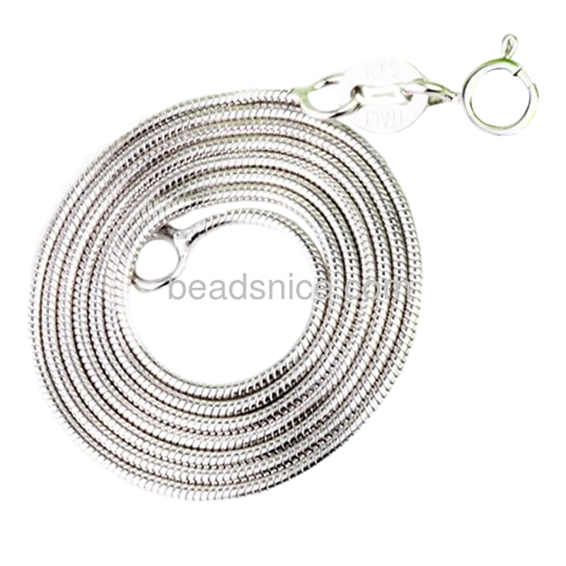 Beadsnice ID28722 925スターリングシルバージュエリーの卸売イタリア1ミリメートルスネークチェーン18インチシルバーネックレス問屋・仕入れ・卸・卸売り