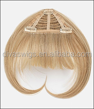 ブロンドにブロンドクリップ#613ストレートバージンブラジルの毛のフリンジ薄毛用ヘアピース問屋・仕入れ・卸・卸売り