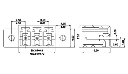 三河緑3.5/3.81プラグイン可能なターミナルブロックコネクタの製造は、 ヘッダー部分仕入れ・メーカー・工場