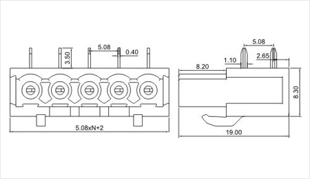 プラグイン可能なsh243r-5.08型端子台は、 ヘッダー部分仕入れ・メーカー・工場