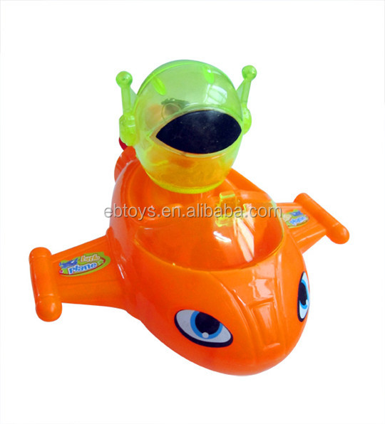 Pull Line alien spacecraft toy candy with flash disk