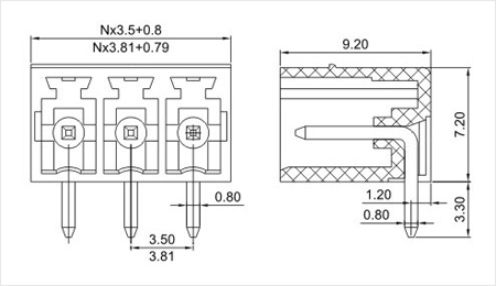 三河3.5/3.81プラグイン可能なターミナルブロックコネクタの製造は、 ヘッダー部分仕入れ・メーカー・工場