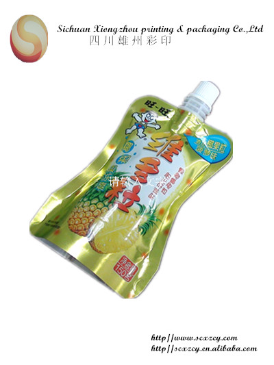 customized bottom gusset stand up spout pouches coconut water