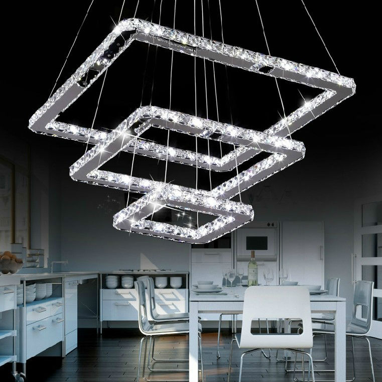 Modern Square Shaped Crystal Chandelier For Home Lighting Specifications