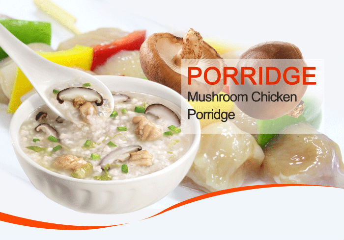Mushroom and chicken instant porridge