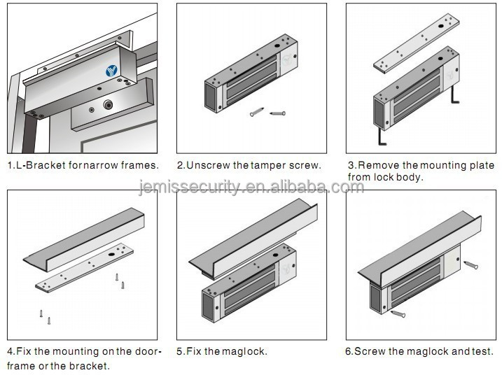 Embedded Door Electromagnetic Lock Security Lock Led Light