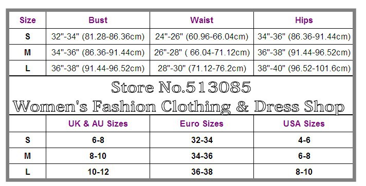 BIKINI SIZE CHART