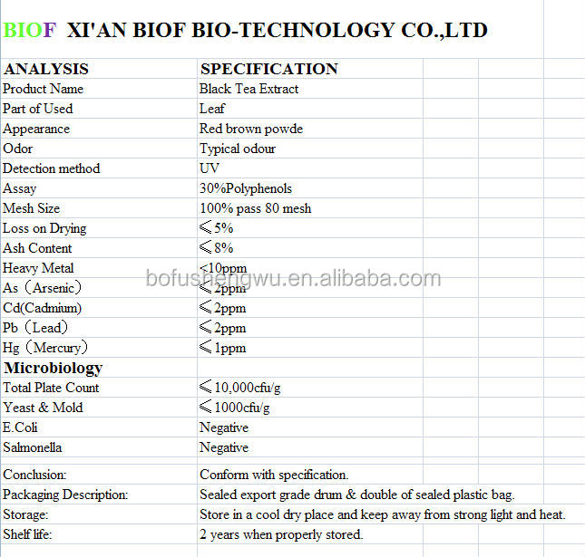 black tea extract polyphenol,high quality black tea extract