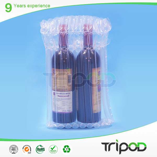 air column bag with handle,red wine wrapping bag,heat seal plastic air bag