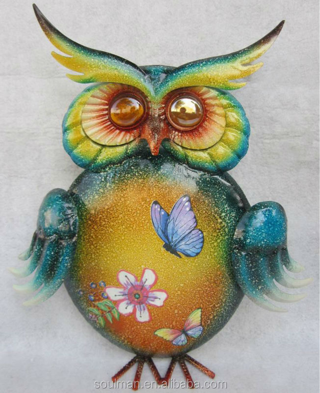 2014 new and hot selling me<em></em>tal owl wind chimes owl hanger wall decoration home decoration問屋・仕入れ・卸・卸売り