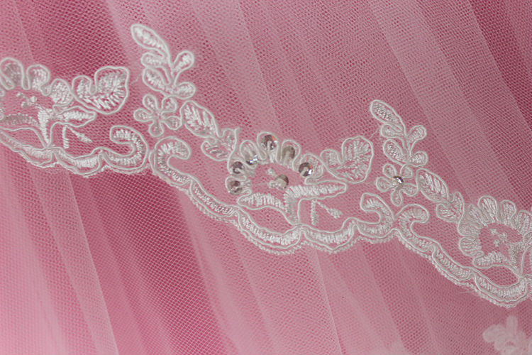 fashionalの2014年2層のレースのビーズのエッジの結婚式のベール問屋・仕入れ・卸・卸売り