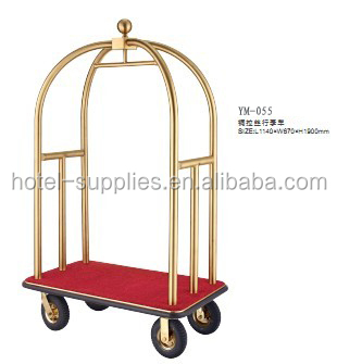 YM-055hotel supply stainless steel luggage trolley.jpg