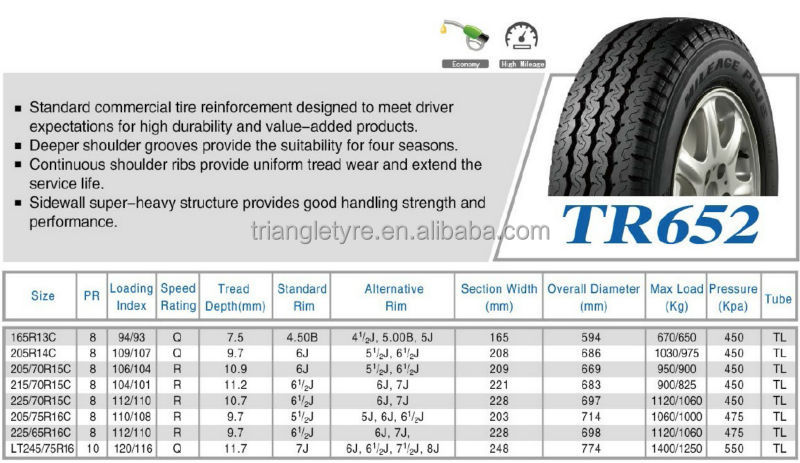 Triangle Lt Van Tires Mileage Plus Tr652 - Buy Mini Van,triangle Tire 