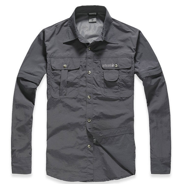 Description Picture 6 of itemQuick-dry shirt&pants suit new Spring&Summer wholesale&retail men hiking male fishing active UV detachable sleeve