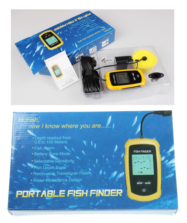 携帯用ソナーの魚群探知機とワイヤレスセンサーは、 100m0.7メートルから検出された深さ問屋・仕入れ・卸・卸売り
