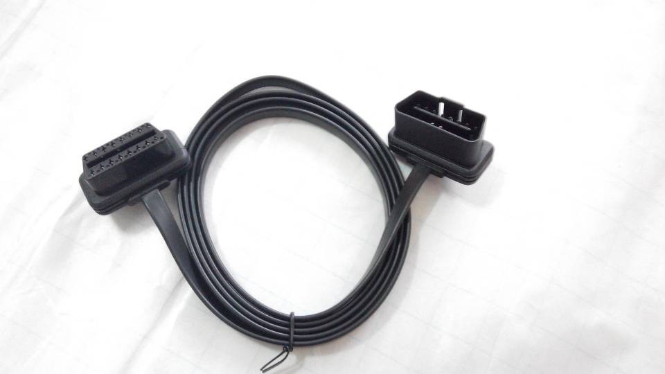 Flat+Thin As Noodle 150cm OBDII OBD2 16Pin Male to Female ELM327 Diagnostic OBD Extension Cable Interface Wholesale (5)