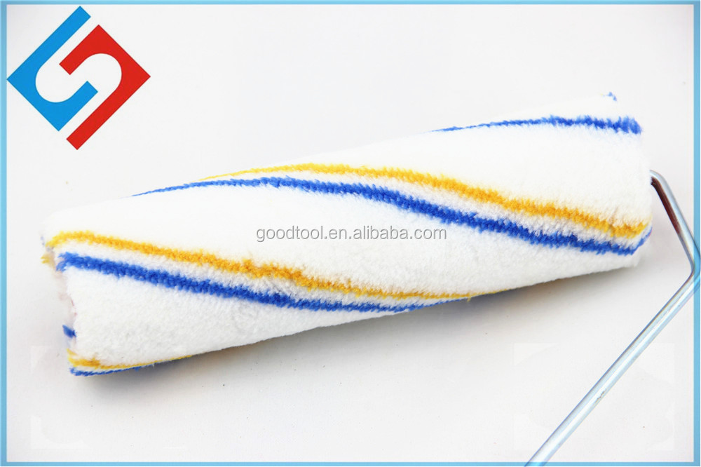 プラスチック製のハンドル黄色gd1101様々なサイズとブルーのストライプ白い水ペイントローラーブラシ問屋・仕入れ・卸・卸売り