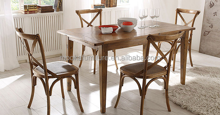 Espalda cruzada de madera silla de comedor silla de madera antigua ...
