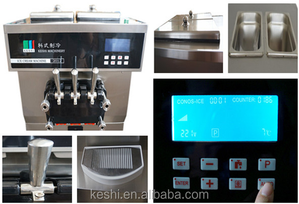 2014 KE SHI KS-5200 series high quality 3 flavors commercial soft ice cream machine / yogurt machine(CE approved)