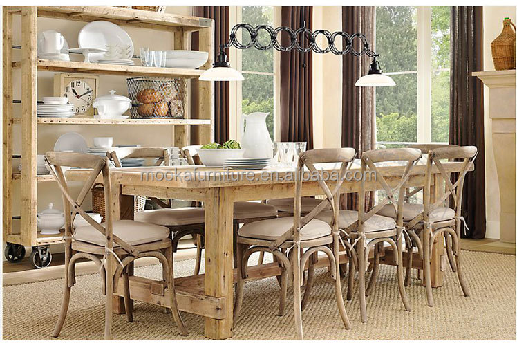 Espalda cruzada de madera silla de comedor silla de madera antigua ...