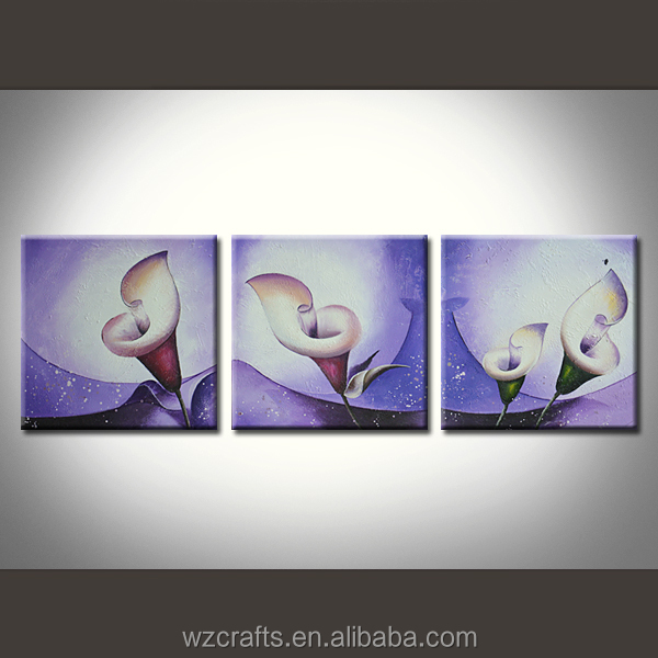 Licht paars calla lelie groep schilderijen/muur kunst decor in de ... Woonkamer wanddecoratie kunst