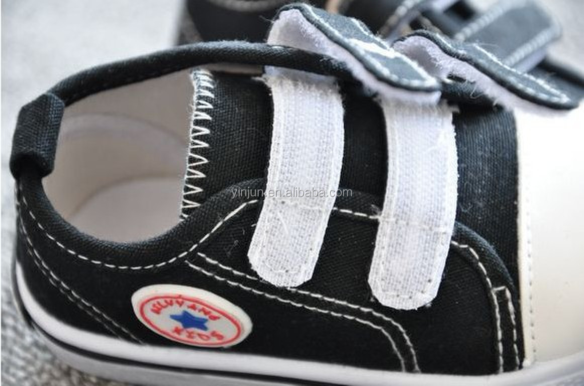 子供prewalkerbalckカラーベルクロキャンバスシューズ問屋・仕入れ・卸・卸売り