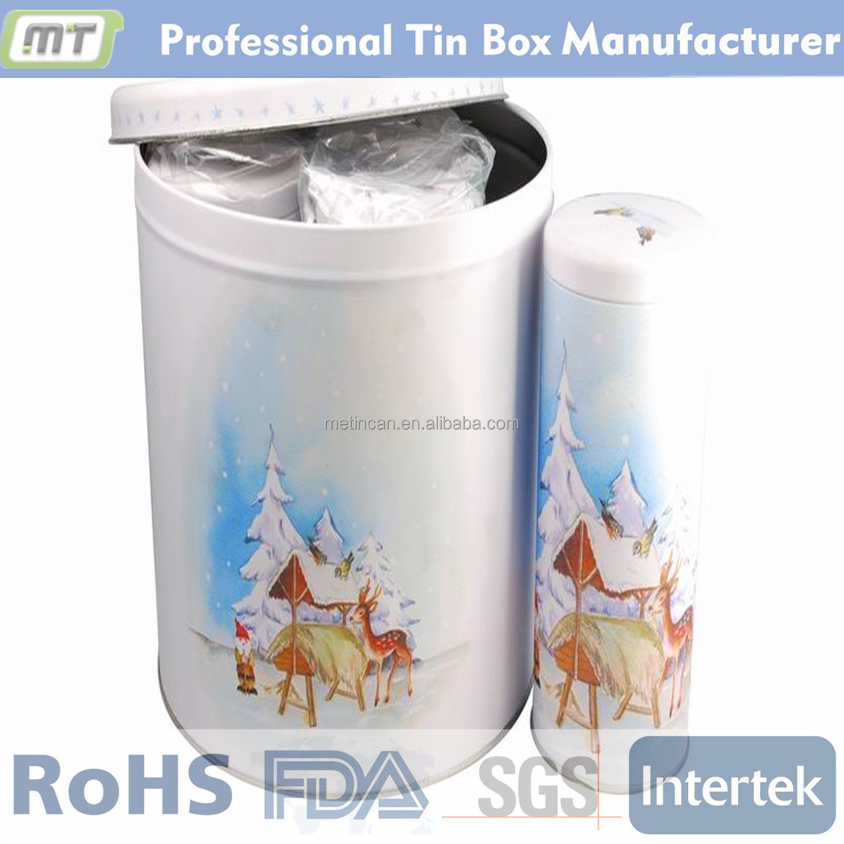 custom printed tin boxes sale / tea tin box round, tea tin box