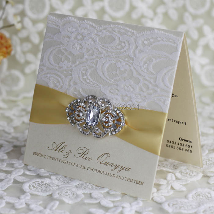 Red white silver wedding invitations