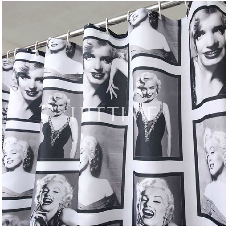 New 180cm Miss Marilyn Monroe Home Bathroom Waterproof Fabric Shower Curtai...