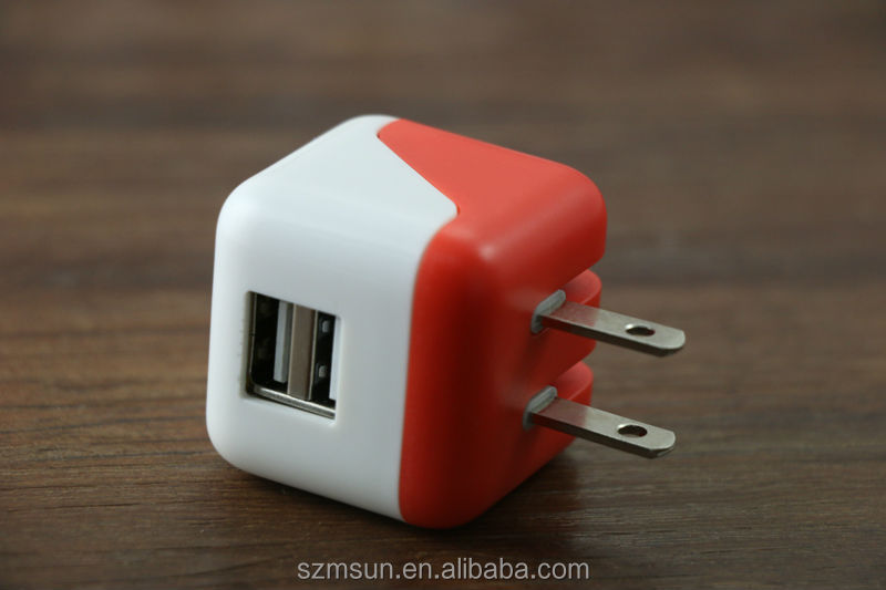 卸売カラフルなiphone用充電器usb充電器、 デュアルusbトラベルチャージャー問屋・仕入れ・卸・卸売り