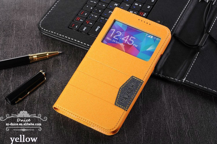 for galaxy s5 S viewing window flip case,fashion shining case for samsung galaxy s5