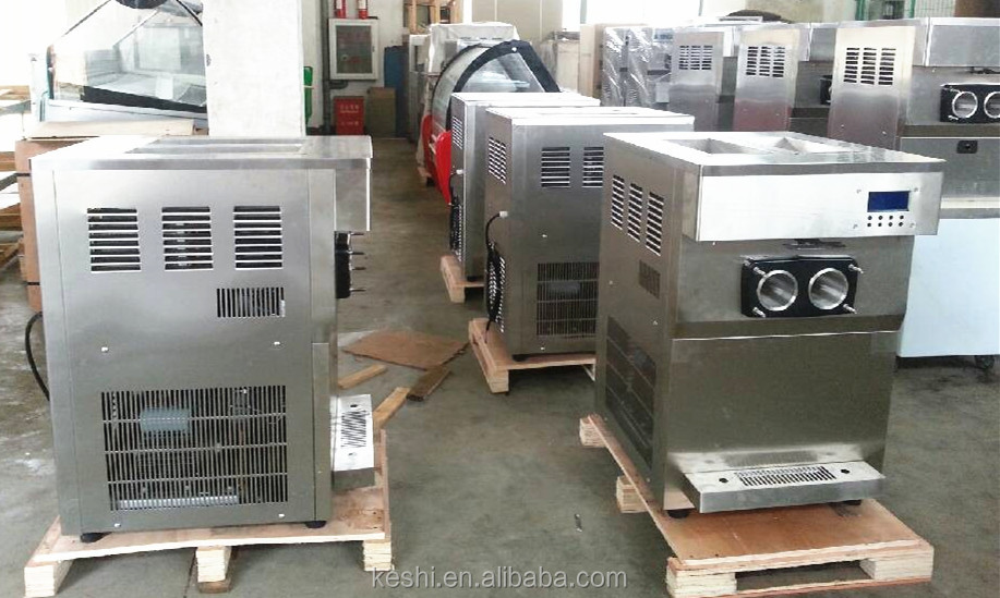 2014 KESHI KS-5100T KS-5200T series mini table top commercial soft ice cream machinery with 1 flavors and 3 flavors