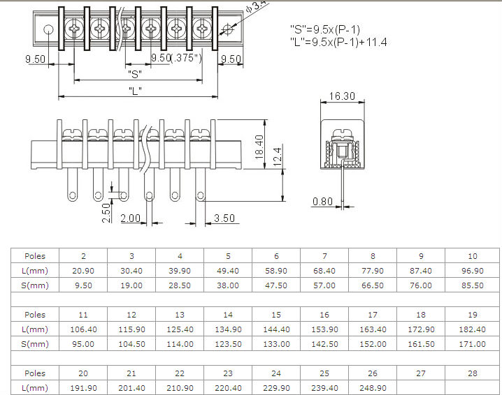 電気端子blocks_zb45h_9.5mm製造仕入れ・メーカー・工場