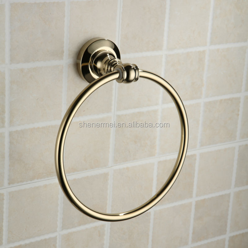 トップ販売2014年黄金の銅のバスタオルホルダーコレクション浴室のための真鍮のタオルリング仕入れ・メーカー・工場