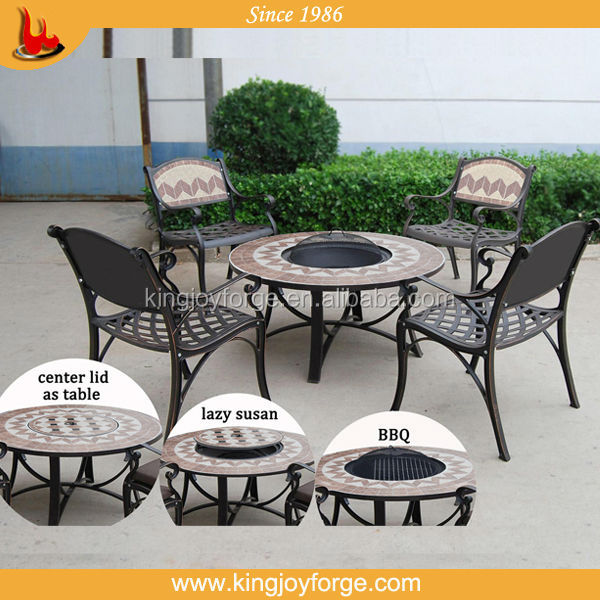 Chinese Manufacturer Fire Pit Table With Ceramic Tiles Round