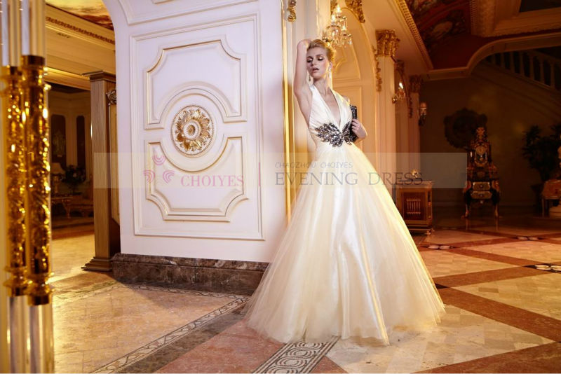 ホルターネックボールガウン米国CY71197ディープvネックビーズのロングボールガウン王女quinceanera仮面舞踏会問屋・仕入れ・卸・卸売り