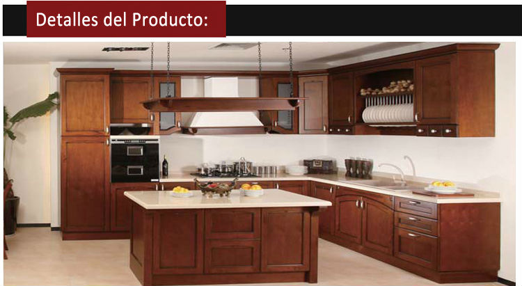 Estilo americano simple muebles de cocina de madera blanco nogal ...