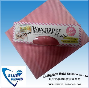 custom wax ppaer and greaseproof paper for packaging fast food wrapping paper wholesale