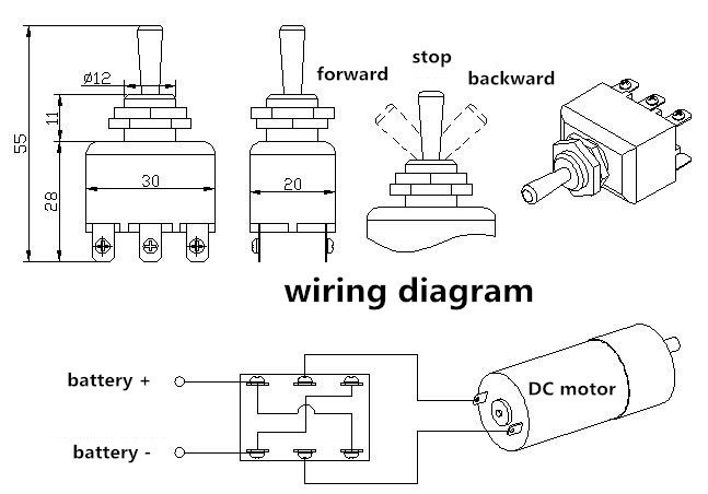 Тумблер переключатель на 3 положения 12 вольт схема подключения