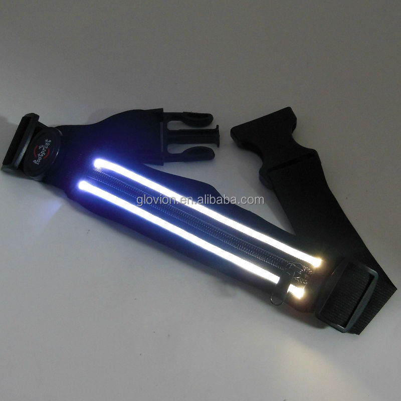 点滅ledスポーツパックウエストバッグウエストバンドポーチ付きカスタム弾性ウエストバンド問屋・仕入れ・卸・卸売り