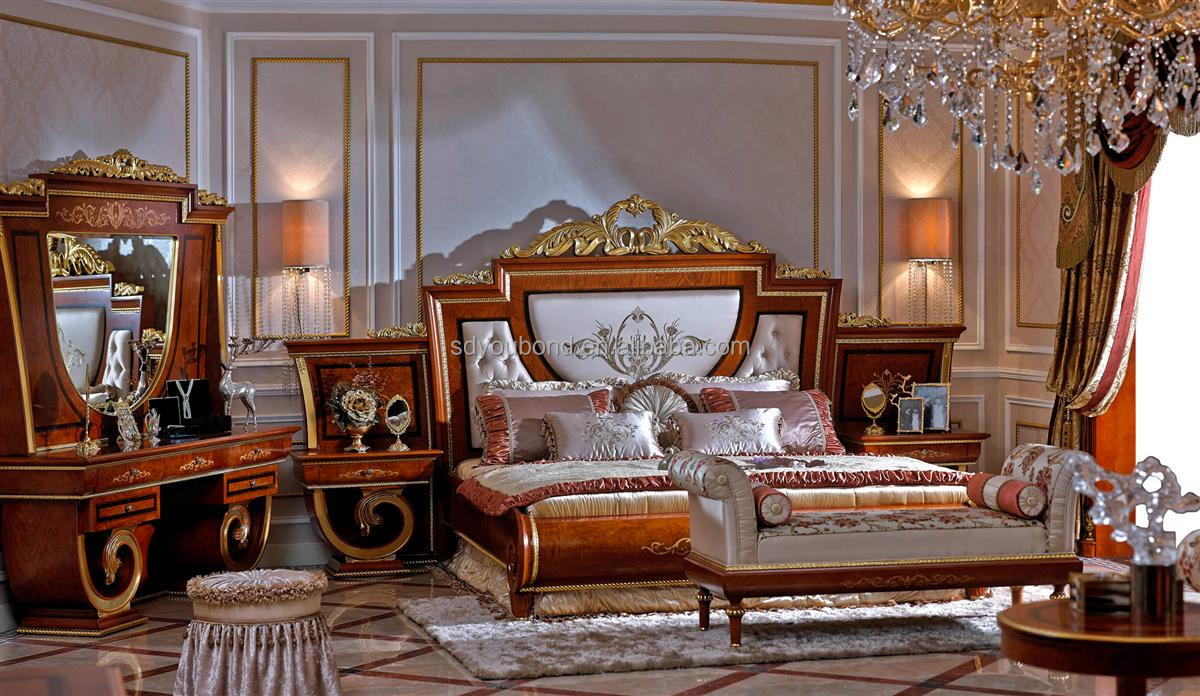 0038 europese klassieke massief houten slaapkamer meubilair, hoge ... Slaapkamers set Afrikaanse