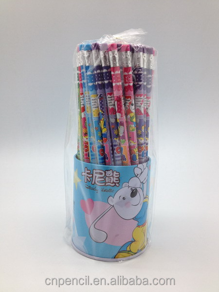 人気のある色72木材hb鉛筆で丸い金属スズ問屋・仕入れ・卸・卸売り