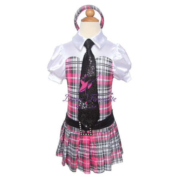 ジャズ・タップ・ヒップホップダンスウェアのスパンデックスの衣装の女の子ステージパフ袖レオタードスカート付き最高品質ダンス衣装問屋・仕入れ・卸・卸売り