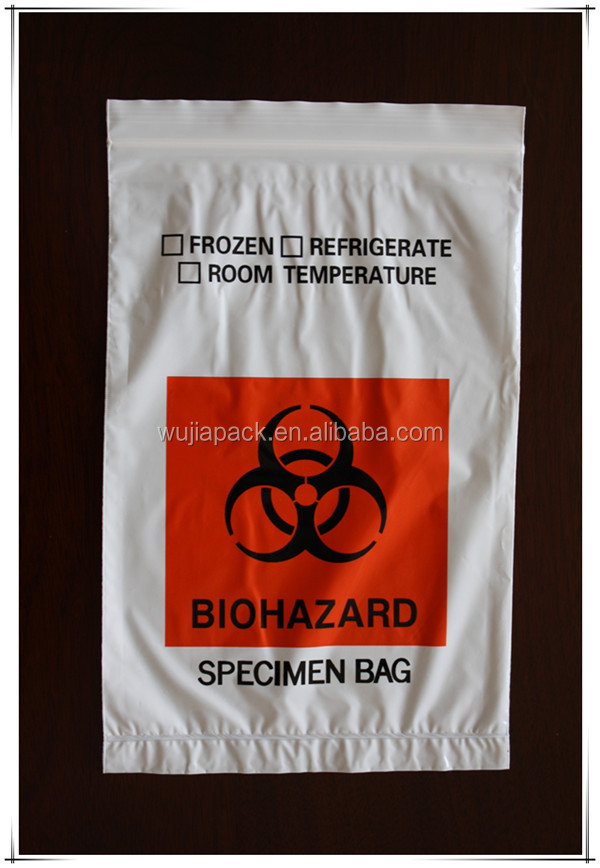 LDPE custom Biohazard specimen zipper bag