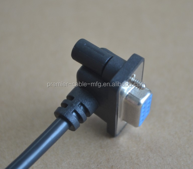 Right Angle D Sub Cable Db9 Db15 Hd15 Db25 And Db37 Low Profile